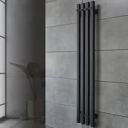 Електрична рушникосушка Navin Levante 210x1200 Sensor права, чорний муар 10-012033-4860, Чорний матовий, Праве, Електронний - мініатюра 4