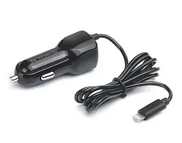 Автомобільний зарядний пристрій REAL-EL CA-17 (2USB, 2.1A) Чорний + кабель Lightning - мініатюра 6