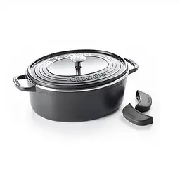 Гусятниця з кришкою GreenPan Featherweights, 25 см, 6,2 л з керамічним покриттям, чорний (CC002222-001)