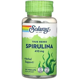 Спіруліна Solaray Spirulina Algae 410 мг 100 веганських капсул