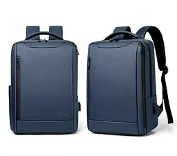 Рюкзак міський з кишенею для ноутбука Oumantu 2106-1 15,6 USB-порт Blue (IBN045Z) - мініатюра 8