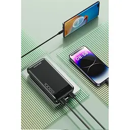 Павербанк чорний зовнішній акумулятор Power bank AWEI P37K 10000 Mah - мініатюра 6