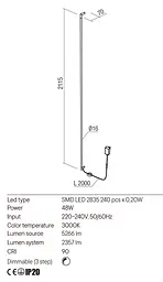 Бра Redo STICK AP LED 38W 3000K SAND BLACK (5.1.2) 01-2795 - мініатюра 3