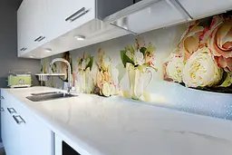 Кухонний фартух Весільний букет вінілова наклейка троянди квіти букет Персиковий 60х300 см Happy Pocket Z180809