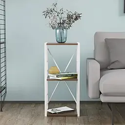Етажерка 3/34 Ferrum-decor Серії Коннект 73x34x28 білий ДСП Дуб Сонома Трюфель 16мм (FRD-104299)