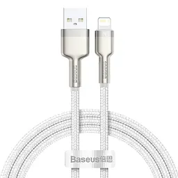 Дата кабель Baseus Cafule Metal USB to Lightning 2.4A (1m) (CALJK-A0) White