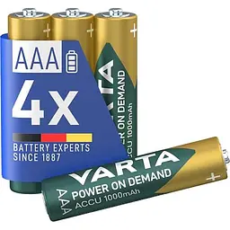 Акумулятори Varta Rechargeable Accu AAA 1000 mAh BLI 4 NI-MH R3 набір 4 штуки - мініатюра 2