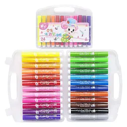 Набір фломастерів Water color pen 229-24(Pink) 24 кольори, у пластиковому боксі