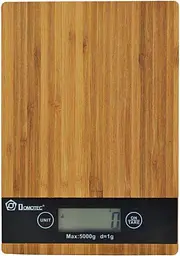 Ваги кухонні електронні Domotec MS-A Wood із сенсорним дисплеєм та платформою з дерева, до 5 кг