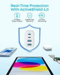 Мережевий зарядний пристрій Anker Zolo Charger - 50W, 2xUSB-C & 2xUSB-A White (7285027) - мініатюра 2