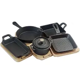 Сковорода чавунна міні MasterPro Cook & share з дошкою для сервірування 13.7 см (BGMP-3808-4) - мініатюра 7