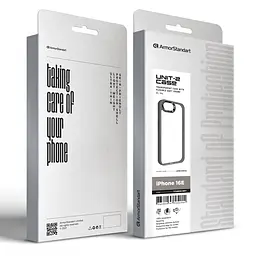Чехол для Apple iPhone 16e/17e, UNIT2, серый, ударопрочный, прозрачный противоударный чехол-накладка из TPU и поликарбоната (PC), с защитными бортиками, защита всего корпуса от ударов и царапин, ArmorStandart (ARM83854) - мініатюра 3
