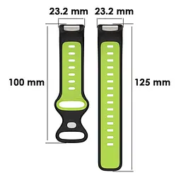 Силіконовий ремінець Primolux Sport для фітнес браслета Fitbit Charge 5/Charge 6 Black Lime/розмір М - мініатюра 6