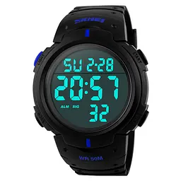 Наручний годинник чоловічий 1068BU Black-Blue Skmei acs0030865 - мініатюра 2