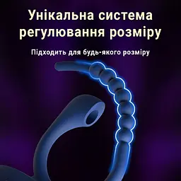 Віброкільце ерекційне силіконове для відтермінування еякуляції з віброблоком Синє - мініатюра 3