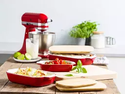 Форма для випічки з кришкою KitchenAid керамогранітна, 8,8х24,8х40,4 см, 3,8 л, колір червоний (CC006108-001) - мініатюра 6
