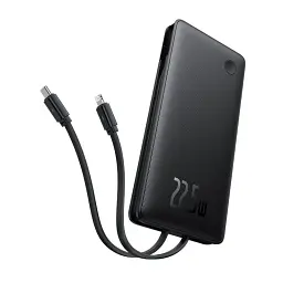Портативна батарея Power Bank Baseus Airpow Lite Power Bank 10000mAh 22.5W Dual-Cable P10067501123-00 Black - мініатюра 2