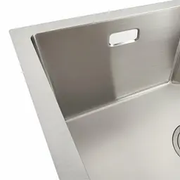 Кухонна мийка Platinum Handmade 580x430x220 (з кріпленням +повна комплектація), Нержавіюча сталь - мініатюра 5