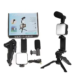 Комплект для влогінгу VIDEO-MAKING KIT AY49 для смартфона з перехідником Type-C • Набір блогера для телефону 4в1 AY-49 - мініатюра 6