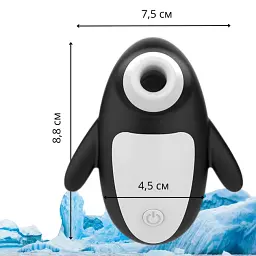 Вакуумний стимулятор клітора і сосків I’MCUM Magic Penguin Чорний (IM-KXY272) - мініатюра 2