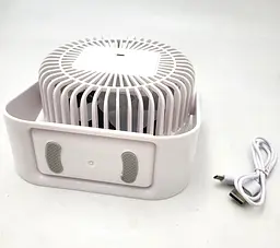 Вентилятор акумуляторний настільний від USB діаметр 14см Охолоджувач повітря Portable Fan UKC ZB124A 6376 білий - мініатюра 10