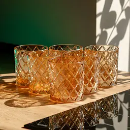Набір склянок для віскі 6 штук по 320 мл із товстого скла, золото Yiwu HP-19-11GLASS - мініатюра 4