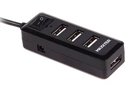 USB-Хаб Maxxter USB 2.0 HU2A-4P-AC-03 (HU2A-4P-AC-03) - мініатюра 2