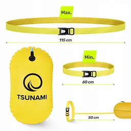 Буй для плавання TSUNAMI Basic надувний Yellow (P-5907739316806) - мініатюра 9