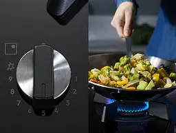 Варильна поверхня комбінована Electrolux 90 см розширена зона чугун чорний - мініатюра 3