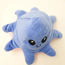 М'яка іграшка Восьминіг перевертень двосторонній веселий сумний Mood Octopus 25 см UKC блакитно/рожевий - мініатюра 3