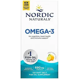 Риб'ячий жир Omega-3 Nordic Naturals очищений зі смаком лимона 690 мг 120 капсул - мініатюра 2