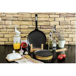 Млинниця Brizoll Optima-Black чавунна з ручкою 24х1.5 см (O2415-P1) - мініатюра 2