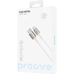 Кабель Proove Flex Metal USB-A to USB-C 2.4A 1m White (CCFM20001202) [130339] - мініатюра 3