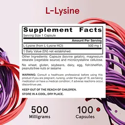L-Лізин Jarrow Formulas L-Lysine 500 мг 100 капсул - мініатюра 8