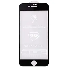 Захисне скло 5D Hard (full glue) (тех.пак) для Apple iPhone 7 / 8 / SE (2020) (4.7) Чорний - мініатюра 2