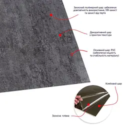 Самоклеюча LVT плитка 610х610х1.5 мм SW-00003271 - мініатюра 4