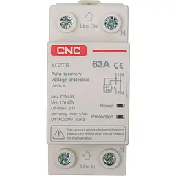 Автоматичний запобіжник CNC YCZF6 1P+N 63A