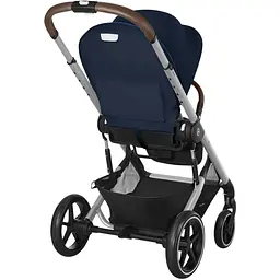 Коляска Cybex Balios S Lux SLV Ocean Blue з бампером темно-синя (524001187) - мініатюра 5