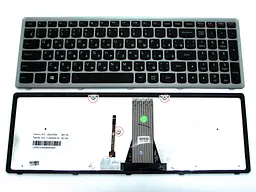 Клавіатура LENOVO G500s, G505s, S500, S510p, Z510 IdeaPad (RU Black з рамкою Silver та підсвічуванням) Оригінал
