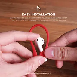 Тримачі навушників Elago Earhook Red для AirPods червоні 2 шт. (EAP-HOOKS-RD) - мініатюра 3