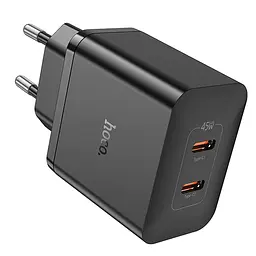МЗП Hoco N35 Streamer PD45W (2USB-C) Black - мініатюра 2