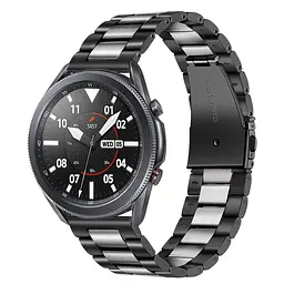 Ремінець для Samsung Galaxy Watch 3 45mm - чорно-срібний ширина кріплення 22мм нержавіюча сталь Stainless Premium (WB006METALBLACKSILVER345) - мініатюра 2
