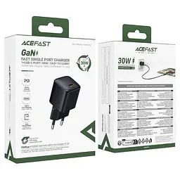МЗП Acefast A118 PD30W GaN (1USB-C) Black - мініатюра 2