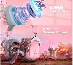 Ігрові навушники з мікрофоном Fifine H-9 USB 7.1 Pink - мініатюра 7