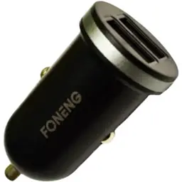 Автомобільний адаптер Foneng Mini 2xUSB + кабель Type-C Black