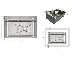 Мийка для кухні інтегрована Lidz Handmade H6845 Brushed Steel 3,0/1,0 мм LDH6845BRU49455 - мініатюра 12