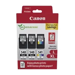 Картридж Canon PG-540 Multipack PG-540L*2/CL-541XL 2xBK, Color + GP-501 Glossy Paper (5224B015)