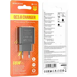 МЗП Borofone BA72A Spring QC3.0 (1USB-A) Black - мініатюра 4