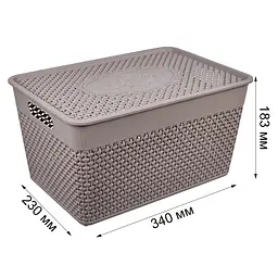 Кошик з кришкою Stars Plast какао 12 л (94256/как) - мініатюра 2