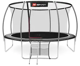 Батут Hop-Sport Premium 14ft (427см) чорно-сірий з внутрішньою сіткою - мініатюра 4